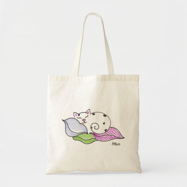 Bolsa Tote Gatinho sonolento (Frente)