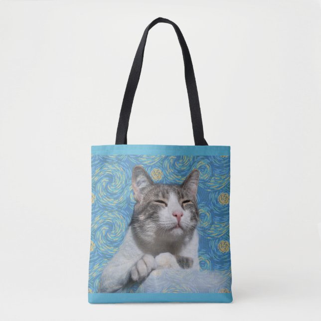 Bolsa Tote Gatinho Starry Night (Frente)