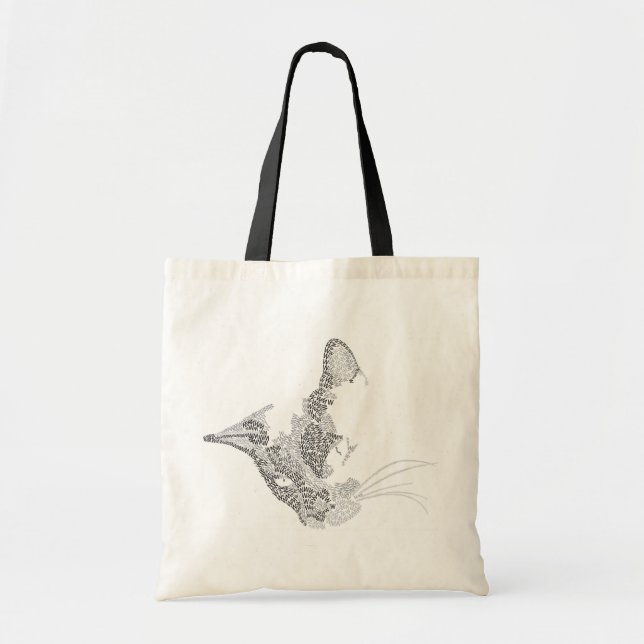Bolsa Tote Gatinho tipográfico (Frente)