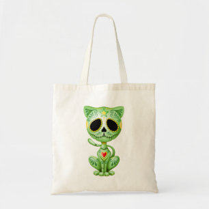 Bolsa Tote Gatinho verde do açúcar do zombi