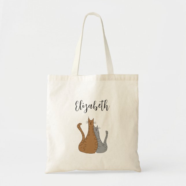 Bolsa Tote Gatinhos de Tabelas de Desenho de Cartoons de Gato (Frente)