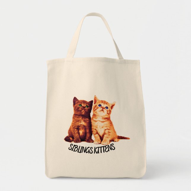 Bolsa Tote Gatinhos irmãos, dois gatos bonitos (Frente)