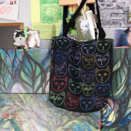 Bolsa Tote Gatinhos retrorreflectores da década de 80