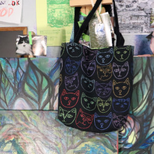 Bolsa Tote Gatinhos retrorreflectores da década de 80