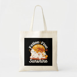 Bolsa Tote Gato Adorável Relaxando no Sol - Pet de Verão