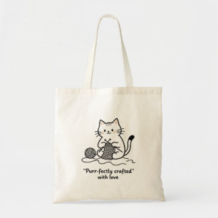 Bolsa Tote Gato Adorável Tecendo - Artistas e Pais de Animais