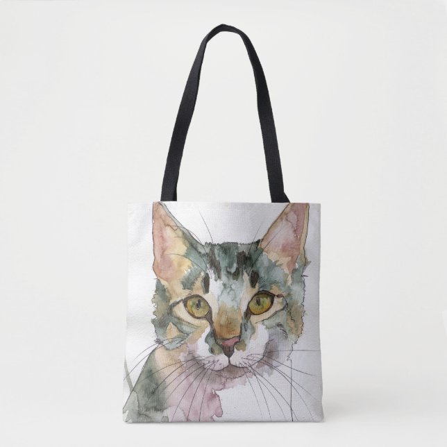 Bolsa Tote Gato Aquarela (Frente)