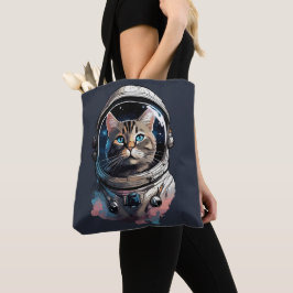 Bolsa Tote Gato Astronauta Na Arte Por Aquarela Espacial