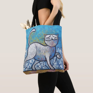 Bolsa Tote Gato Azul (Picasso ao Luar) - Arte Cubista Moderna
