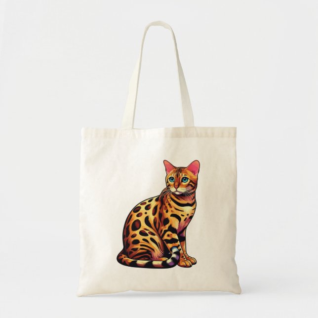 Bolsa Tote Gato Bengal  (Frente)