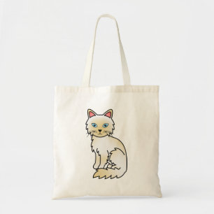 Bolsa Tote Gato Birman / Ragdoll de Pontas Creme