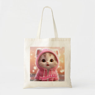 Bolsa Tote Gato Bonito 2 Fotos Puro Cat Mãe