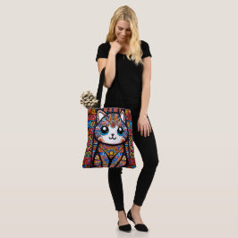 Bolsa Tote Gato Bonito com Charme de Padrão Tradicional