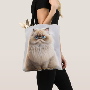 BOLSA TOTE GATO BONITO DE CARTÃO DE NAMORADO LONGHAIR