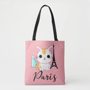 Bolsa Tote Gato bonito de Paris