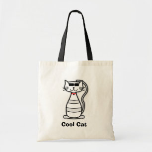 Bolsa Tote Gato bonito dos desenhos animados do gato legal