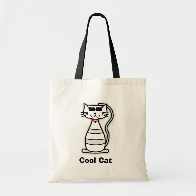 Bolsa Tote Gato bonito dos desenhos animados do gato legal (Frente)