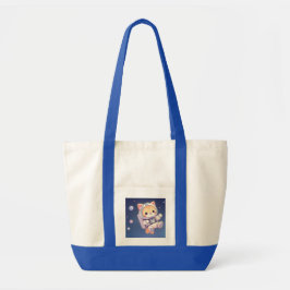 Bolsa Tote Gato bonito no espaço