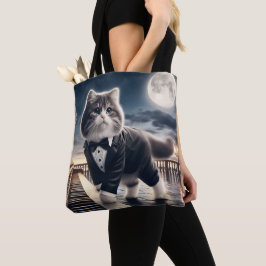 Bolsa Tote Gato Bonito Pawdigy toca Sonata à Lua