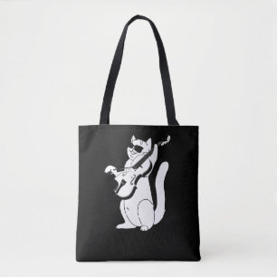 Bolsa Tote Gato Bonito tocando Violino String Musical