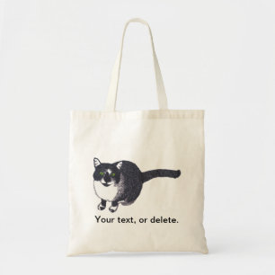 Bolsa Tote Gato branco preto e branco em Bolsas de canvas de