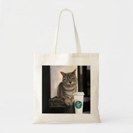 Bolsa Tote Gato café