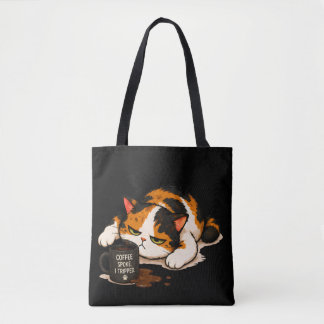 Bolsa Tote Gato Calico Mal-humorado - Café falou