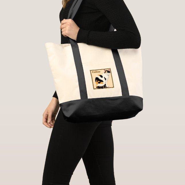 Bolsa Tote Gato Calico Personalizado  (Frente (produto))