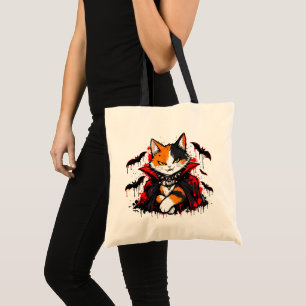 Bolsa Tote Gato Calico Vampiro Halloween