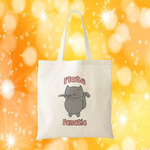 Bolsa Tote Gato Cinza Tocando Flauta – Presente Divertido par