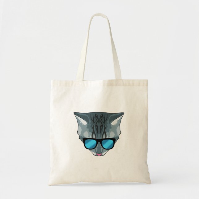 Bolsa Tote Gato com óculos de sol (Frente)