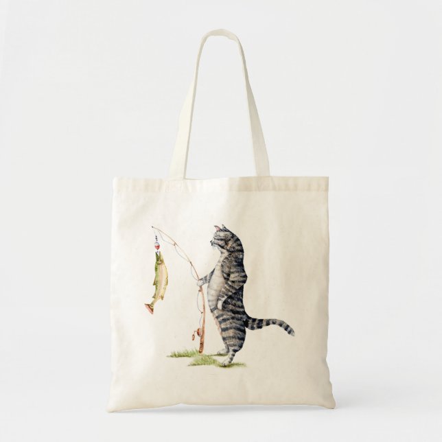 Bolsa Tote Gato com Peixe (Frente)