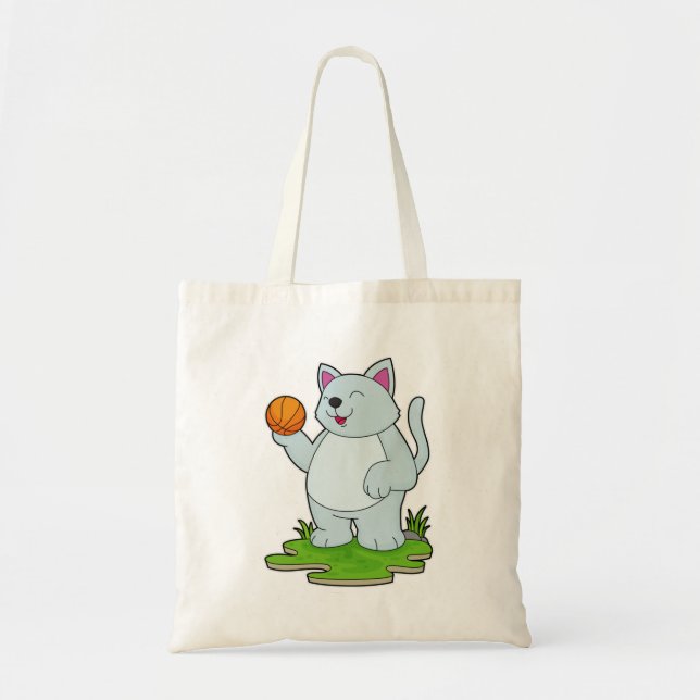 Bolsa Tote Gato como jogador de basquetebol (Frente)