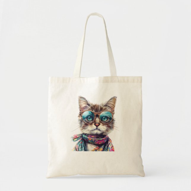 Bolsa Tote  Gato Cool con Lentes  (Frente)