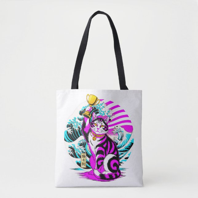 Bolsa Tote Gato da Vitória Artística - Presente para Amante d (Frente)