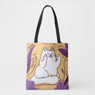 Bolsa Tote Gato dando o dedo