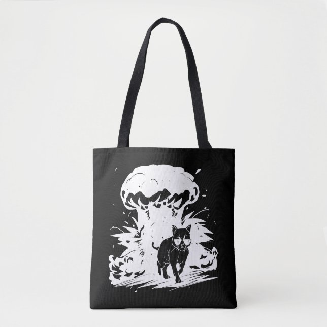 Bolsa Tote Gato de besta com óculos de sol que se afasta do (Frente)