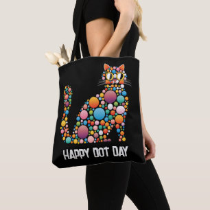 Bolsa Tote gato de bolinhas do Dia dos Pontos