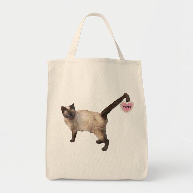 Bolsa Tote Gato de Cauda Sortudo (Frente)