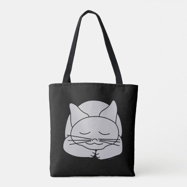 Bolsa Tote Gato de Cinza Dormindo (Verso)