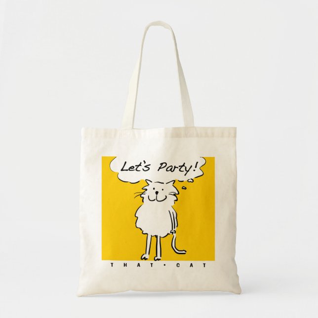 Bolsa Tote Gato de desenho animado engraçado quer ter uma fes (Frente)