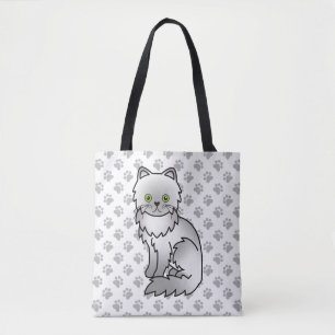 Bolsa Tote Gato de desenho animado fofo da raça Persa Chinchi