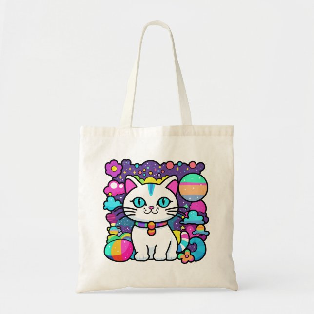 Bolsa Tote Gato de Gatinho Cósmico (Frente)