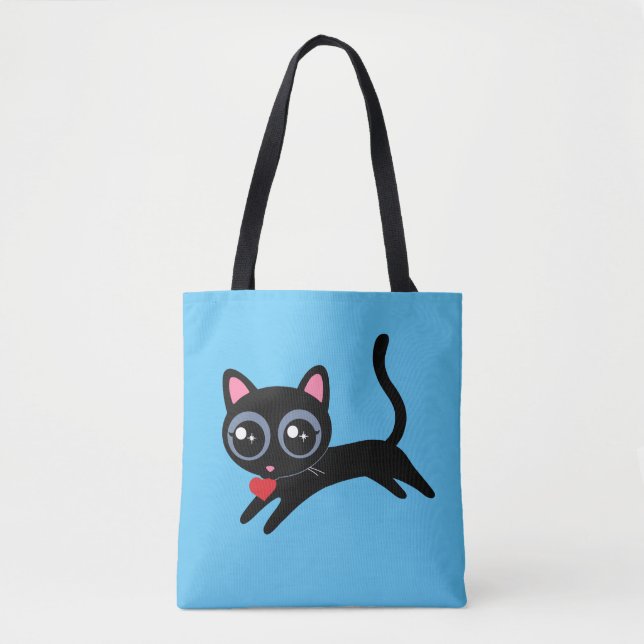 Bolsa Tote Gato de Gato Gato Coração Ladrão Presente para Gar (Frente)