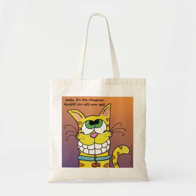 Bolsa Tote Gato de Grinning (Frente)