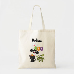 Bolsa Tote Gato de Halloween, Bat, Mamã e Fantasma