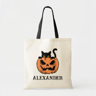 Bolsa Tote Gato de Halloween Vintage Personalizado Presente o