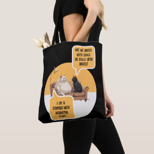 Bolsa Tote Gato de Humor Intelectual Filosofia Citação Divert