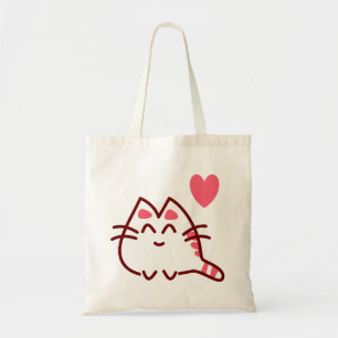 Bolsa Tote Gato de Kawaii, uma bolha adorável