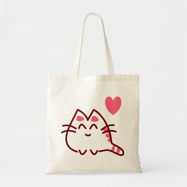 Bolsa Tote Gato de Kawaii, uma bolha adorável (Frente)